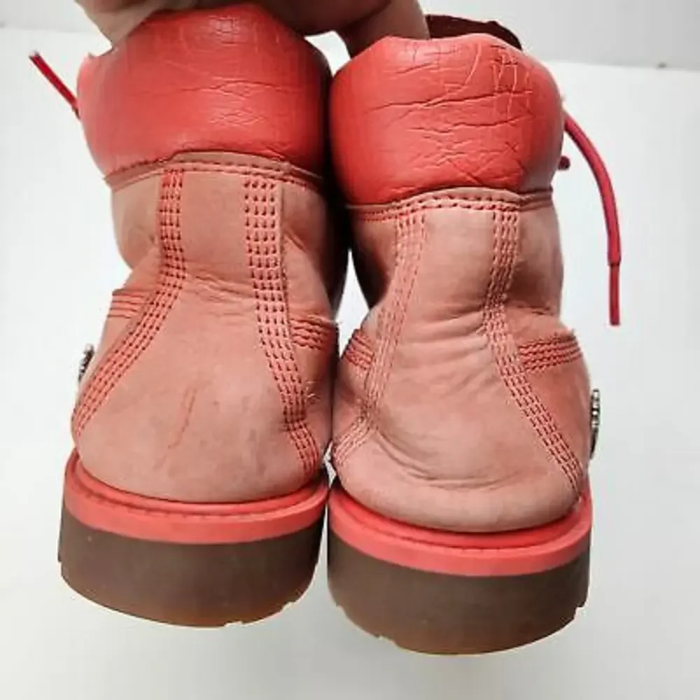 Timberland Work Boot Women's 39.5 8.5 Coral Leather‎ Lace Up Casual